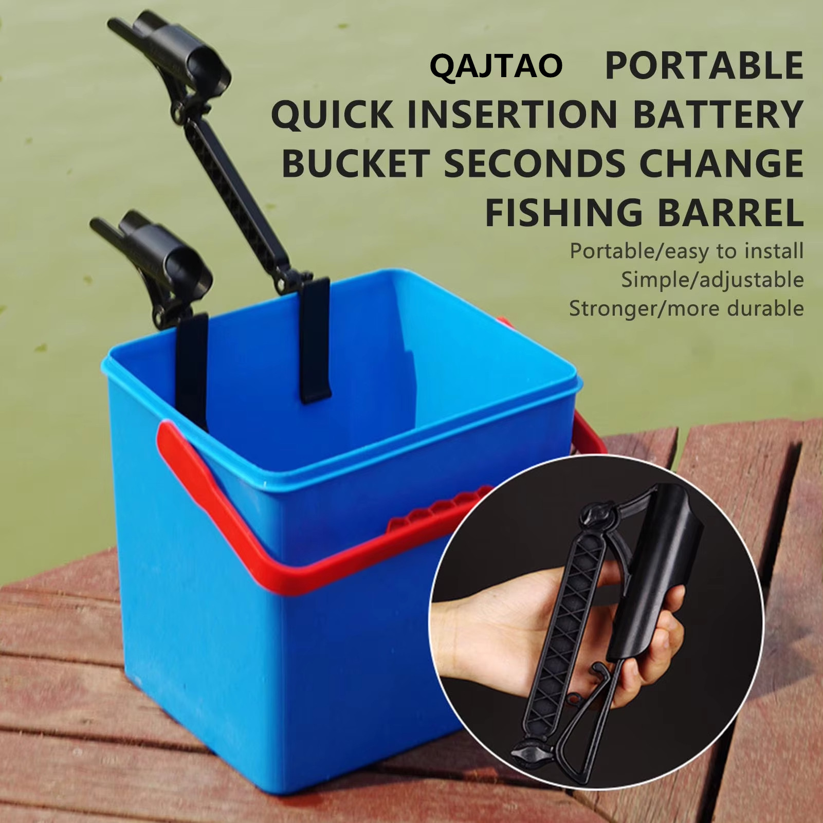 Fishing Rod Rack - QAJTAO 10-25cm hengelrek, ijsbak, visemmer, eenvoudig