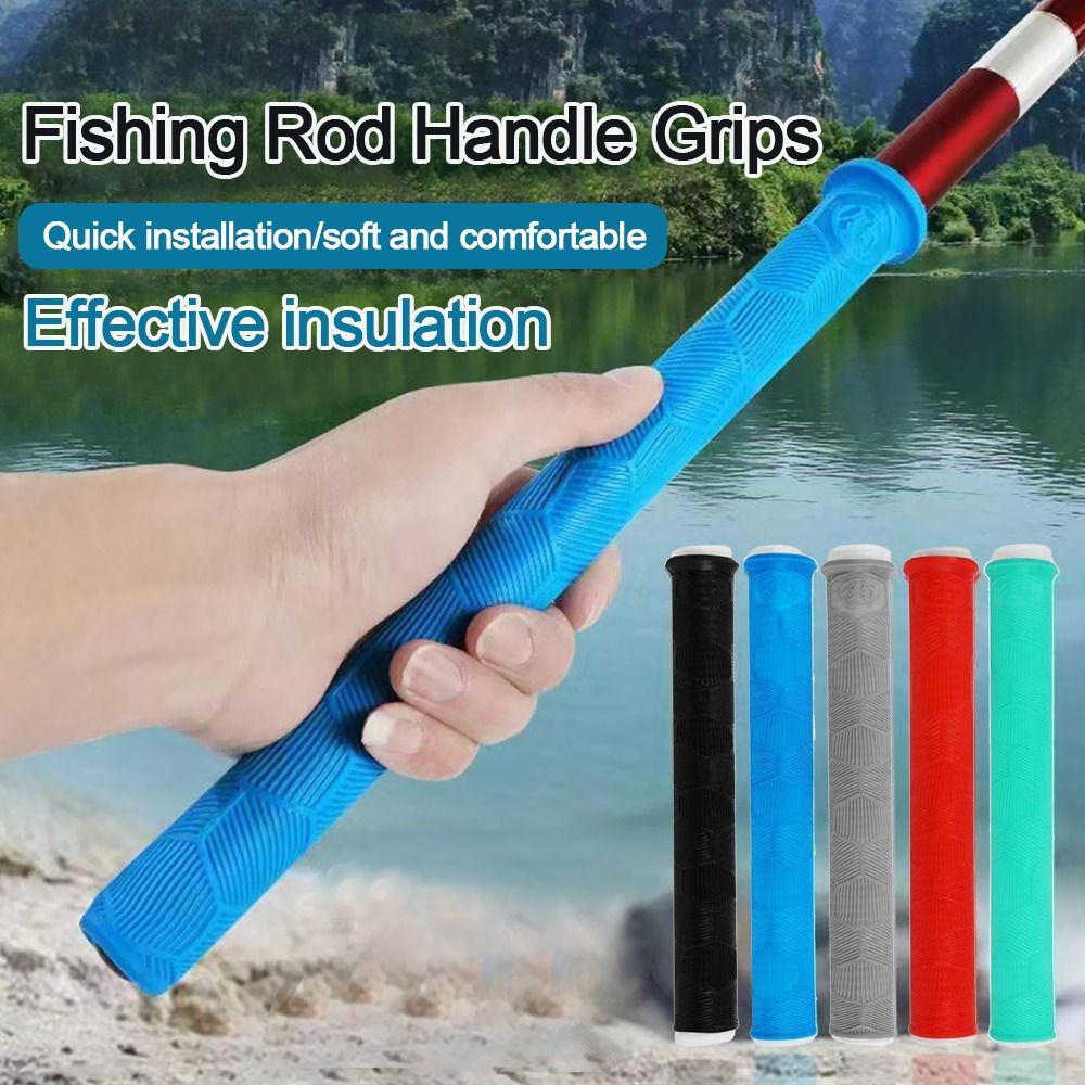 Fishing Rod Case - Siliconen hengelhandvatwikkeling Antislip Universele antislip handgreepafdekking