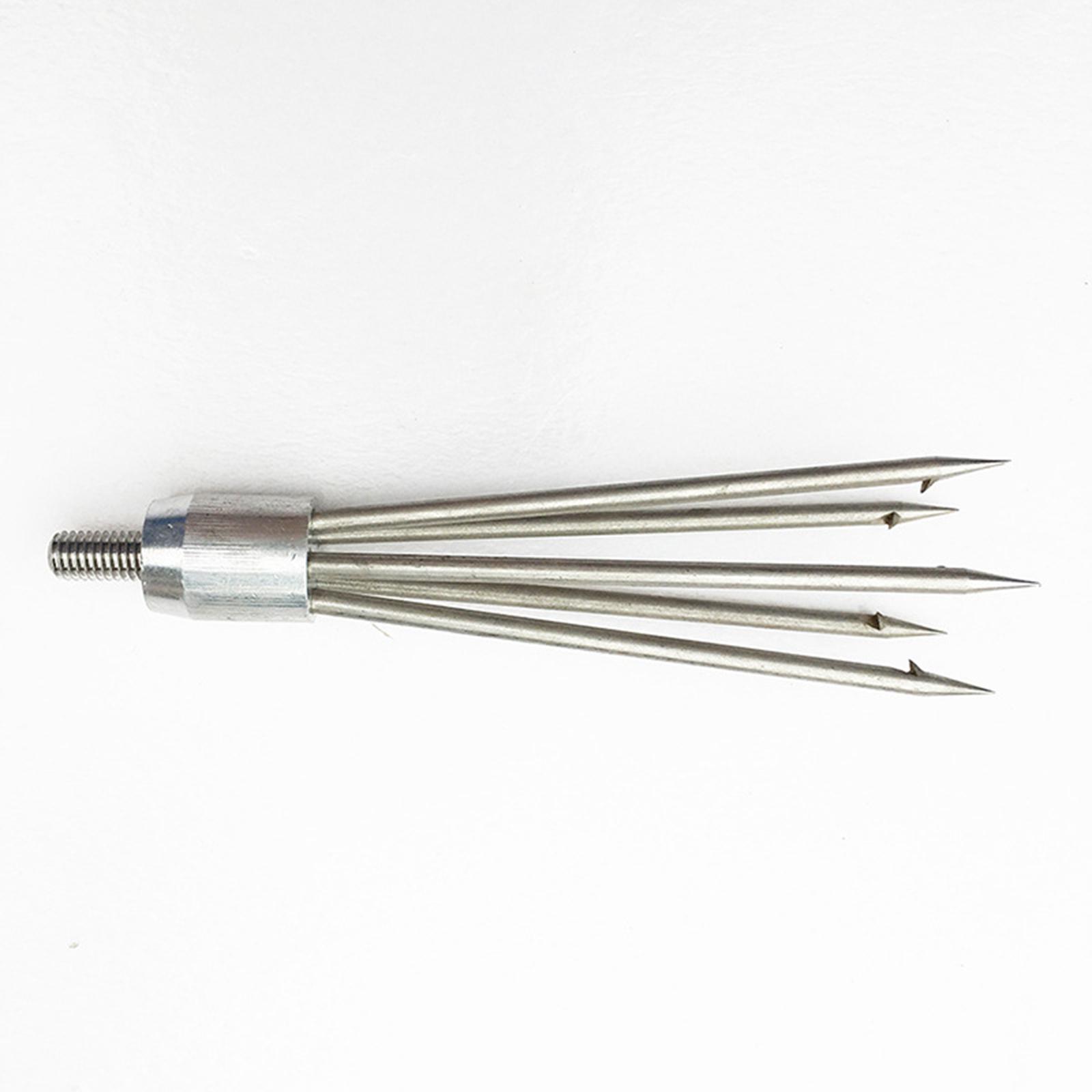 Fishing Rod Spinning - Zilveren outdoor visvork harpoenpunt met vijf