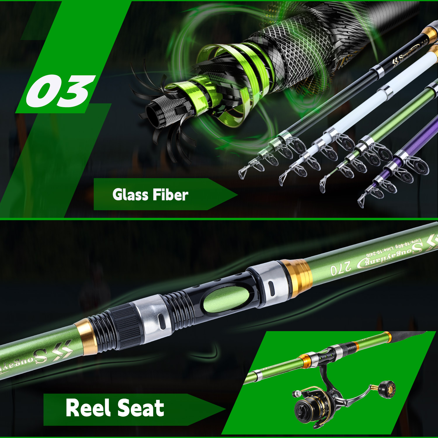 Sougayialng draaiende hengel e - Fishing Rod Combo recensie en prijs