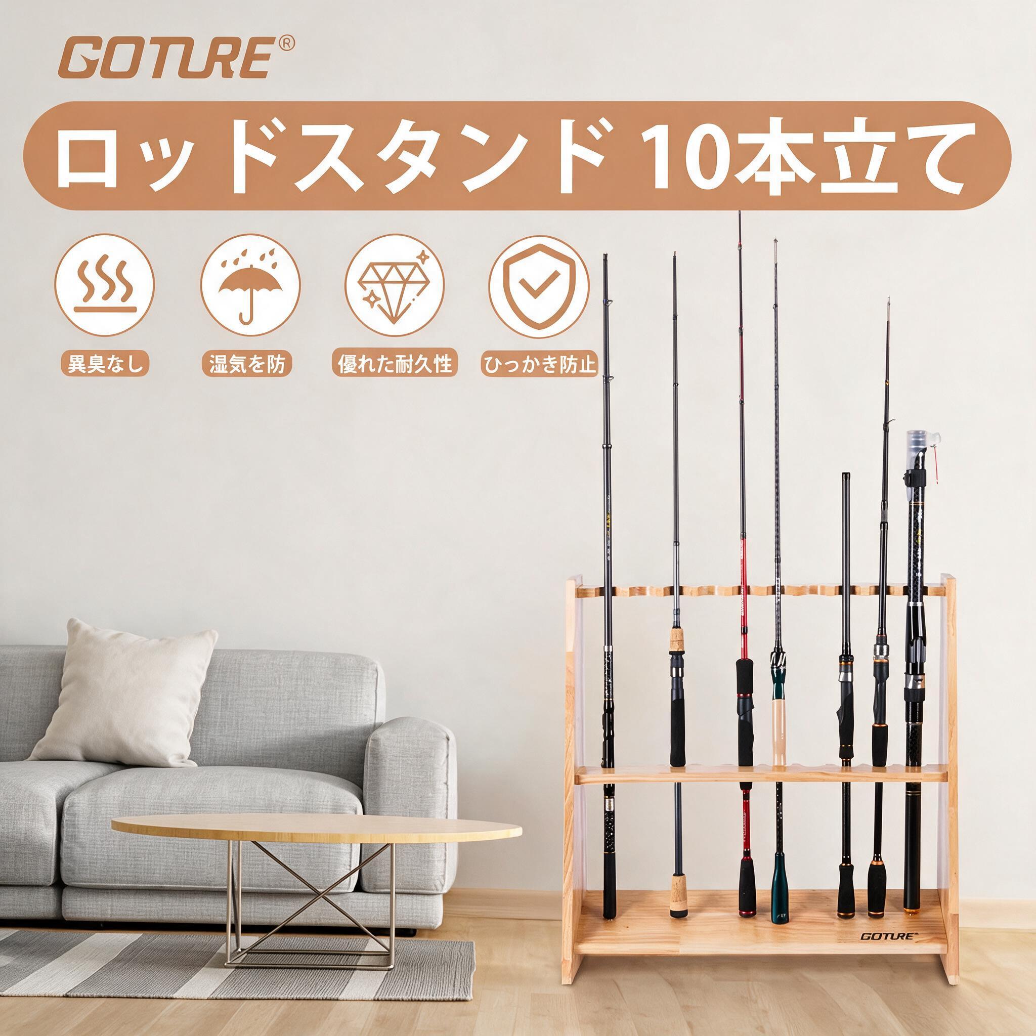 Goture Houten Hengelhouders vo - Fishing Rod Rack recensie en prijs