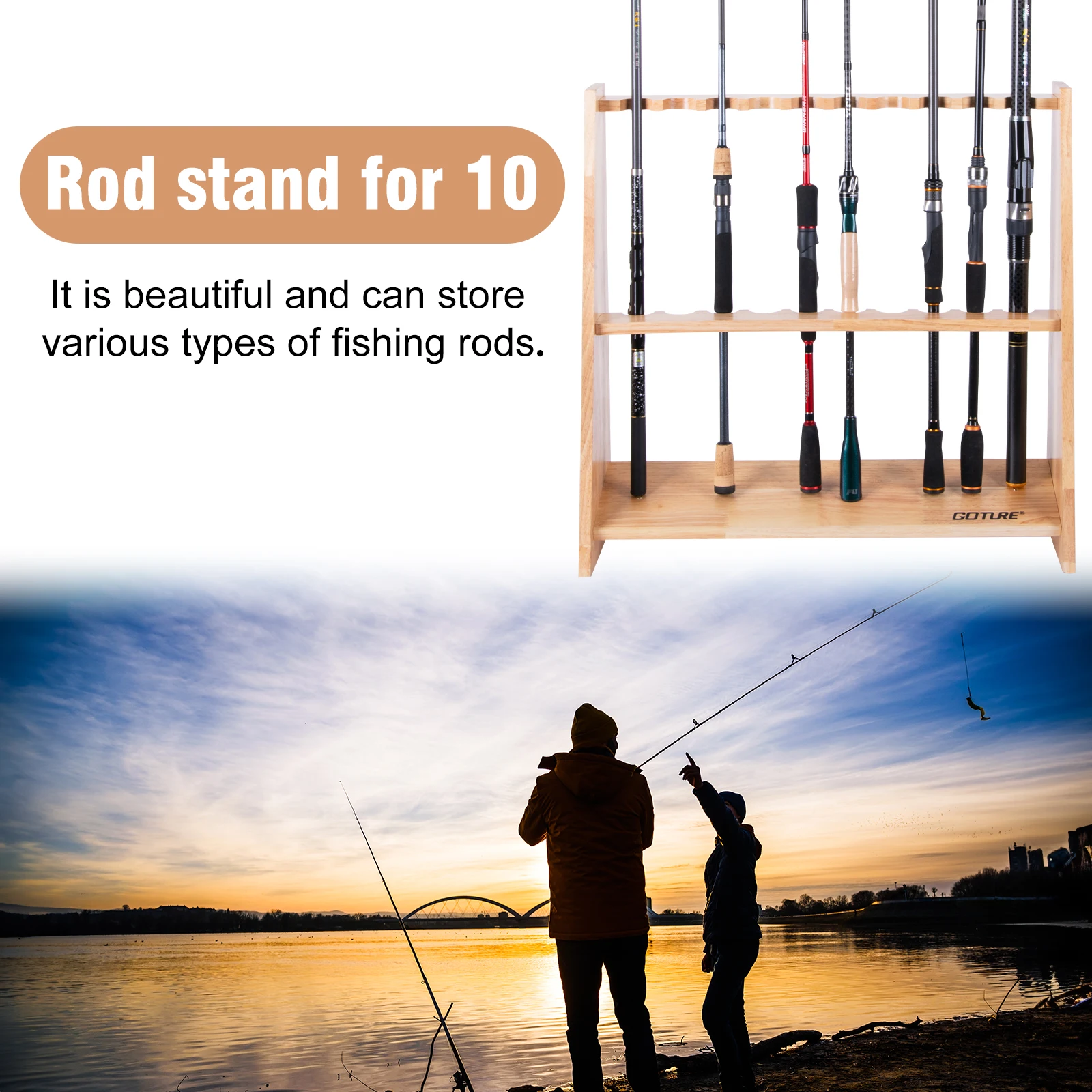 Goture Houten Hengelhouders vo - Fishing Rod Rack recensie en prijs